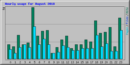 Hourly usage for August 2018