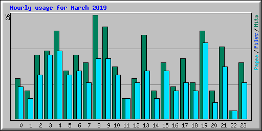 Hourly usage for March 2019